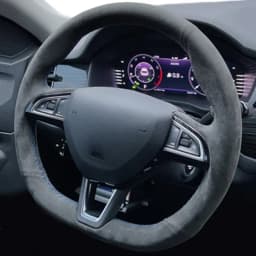 Anti-Slip Genuine Leather Suede Braid Car Steering Wheel Cover For Skoda Citigo Roomster Fabia Octavia Superb Karoq Rapid