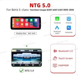 12.3" 2K Wireless CarPlay Andorid Auto For Merdedes Benz E Class W207 A207 C207 2009-2016 Car Radio Multimedia GPS Navigation