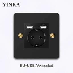 YINKA Stainless Steel Light Switch with Copper Toggle, Durable Modern Metal Wall Switch for Home, Single/Double/Triple Options