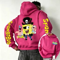 SpongeBob SquarePants and Patrick Star COS Pirate Cartoon Anime 2026 New Spring and Autumn Men's and Women's Fashion Hoodies