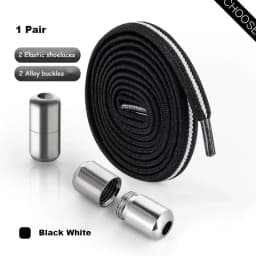 Alloy Lock No Tie Shoe Laces Flat Shoelaces for Sneakers Elastic Laces Without Ties Kids Adult Quick Lace for Shoes Rubber Bands