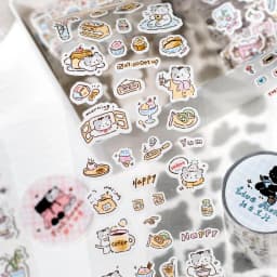 Journal GO 6.5x200cm Kitten Life Diary Tape Sticker Decorative Collage Adhesive DIY Scrapbooking Masking Tape Lovely Cat Sticker