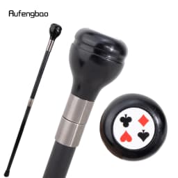 Black Resin Round Poker Crosier Performance Stage Walking Cane Decorative Cane for Cosplay and Parties Walking Stick