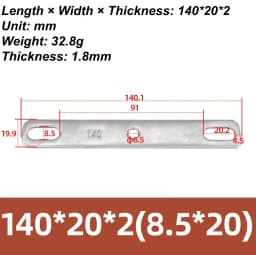 1Pc 304 Stainless Steel Thickened Double Hole Straight Flat Gasket - Bolt Fastening Blocking Plate Hardware Accessory