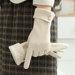 Winter Fleece Lined Thickened Windproof Warm Driving Cycling WomenTouchscreen Gloves Retro Elegant Button Wrist Soft Luxury