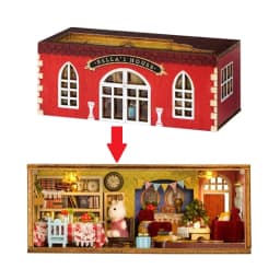 New DIY Mini Rabbit Town Casa Wooden Doll Houses Miniature Building Kits with Furniture Dollhouse Toys for Girls Birthday Gifts