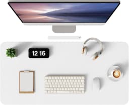 Non-Slip Desk Mat, Waterproof Desk Pad Table Protector, Large Mouse Pad Leather Writing Mat with Suede for Office /Home/Decor