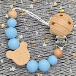 Custom Personalized Name Baby Pacifier Clip Bear Pacifier Chain Holder for Baby Teething Soother Chew Toy Food Grade Dummy Clips