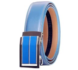 Unisex Click Belts for Men Luxury Brand Designer Fashion Automatic Buckle Genuine Leather Men's Belt Male Jeans Waist Strap Blue