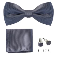 Solid Bowtie Pocket Square Cufflinks Set Business Men Neck 3pcs Bow Ties Handky Cufflinks Set Pocket Handkerchiet Accessories
