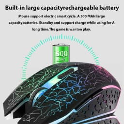 KEBIDUMEI Bluetooth 5.2 Mouse RGB 2.4G Wireless Mouse Dual-Mode Gaming Mouse 6 Buttons Silent Mouse For Laptops Computer