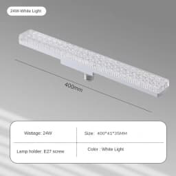 E27 LED Lamp Strip Tube Lighting Ac85-265V 18W/24W 6000K Bulb Adjustable Direction 360° Indoor Cold White Long Crystal Bulb
