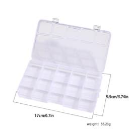 Plastic Jewelry Box 28 Grid Compartment Slot Organizer Storage Beads Container Jewelry Storage Box Rectangle Case Display
