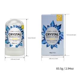 2.12oz Natural Alum Stick Deodorant for Men And Women, Unscented Underarm Odor Remover, Crystal Antiperspirant Bar Perfume