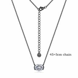 Smyoue New 1-3CT Pass Test Oval Cut Moissanite Necklace for Women Rose Gold Plated Wedding Solitaire Pendant 925 Sterling Silver