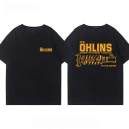 OHLINS Motorcycle Shock Absorber Modified T-Shirt Casual Trendy Brand Men Women Car Club Crew Neck Short-Sleeved Top