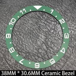 Sloping 38mm * 30.6mm Ceramic/Aluminum Blue Luminous Bezel GMT and Diving Watch Insert Fit for 40mm Watch Case Replacement Watch