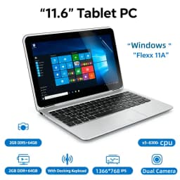 11.6' Tablet PC T10 Docking Keyboard 2GB DDR+64GB Flexx 11A With Windows 10 X5-8300 CPU 1366*768 IPS Dual Cameras