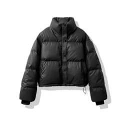 Women's Short PU Leather down Jacket Thickened Bread Style Zipper Closure Korean Style Straight Cut Cotton Inner Winter Coat