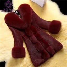 Women's Fur Coat Medium Length Imitation Mink Rabbit Fur Integrated Fashion Warm Jacket Middle aged Female Fur Jackets 5XL