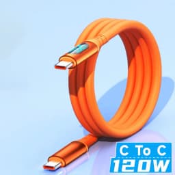 NNBILI 6A USBC To Type C Fast Charging 120W USB Type C LED Digital Display Cable For Samsung HUAWEI Xiaomi Oppo Vivo Charge Cord