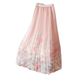 Printed Mesh half Skirt Women Spring Summer 2026 New Slim Floral Gauze Skirt Fashion Draped pleated A-line Long Skirts Female