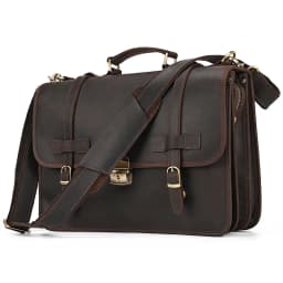 Customize Genuine Leather Laptop Bag Business Travel Briefcase Shoulder Bag Dual Use Men Leather Bags For Office Work Tote Bag