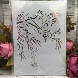 A4 29cm A Branch of Rose Flower DIY Layering Stencils Wall Painting Scrapbook Coloring Embossing Album Decorative Template
