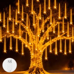 USB Falling Meteor Lights LED String Warm White Blue Colorful 30CM8Tubes 50CM8Tubes IP54 Waterproof 8 Modes Festival Yard Decor