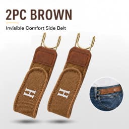 iLMH Adjustable No-Buckle Elastic Belt for Men & Women Invisible Metal Hook Side Belt Comfort Stretch Waistband for 1.5" Loops