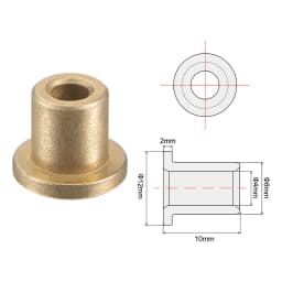 Uxcell 2pcs Flange Sleeve Bearings Inner Diameter 4/6/8/10mm Sintered Bronze Self-Lubricating Bushing