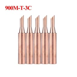 5pcs/set 900M-T Pure Copper Copper Soldering Iron Tip Lead-Free Welding Solder Tip 933.907.951/900M-T-IS/900M-T-1.6D/900M-T-4C