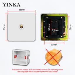 YNKA Stainless Steel Wall Light Switch White Panel with Gold Toggle ,AC110–250V Durable Scratch Resistant Decorative Wall Switch