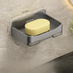 Bathroom Soap Holder Free-Punching Wall Mounted Soap Sponge Holder Organizer Double Drainage Soap Dish Bathroom Accessories