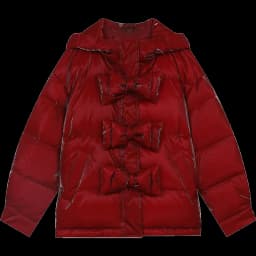 ELFSACK Women's Winter Short down Jacket Hooded Bow Button Detail New Arrival Fashion Outerwear
