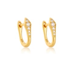 Gold Silver Color Simple Huggies Full Rainbow Zircon Hoops Earring for Women Fashion Drops Piercing Pendiente Ohrringe Jewelry