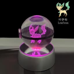 Pokemon 3D Crystal Ball Pikachu Gengar Eevee Mewtwo Anime Game Pokeball Led Night Light Base Kids Birthday Gift Home Decoration