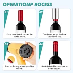 Portable PVC Capsule Heat Shrinker, Adjustable Handheld Heat Shrink Gun Wine Bottle Wrap Machine,Shrinking Sealing Machine