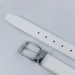Korean version Golf white leather belt Pin buckle youth pants casual belt original belt for men and women