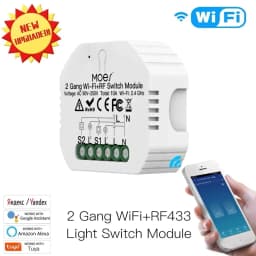 MOES Wifi Smart Light Switch Diy Breaker Module Smart Life/Tuya APP Remote Control,Works with Alexa Echo Google Home 1/2 Way