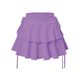 2025 New Women's A-line MiNi Half Length Skirt Fashionable Elegant Versatile Sexy Ruffle Edge Fake Drawstring Ultra Short Skirt