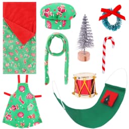 Christmas Doll Accessories Set For Babi 30 CM Doll Clothes Dress For Elf Doll,Toys For Girls,Free Shipping,Christmas Gift