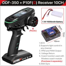 DUMBORC DDF-350 Transmitter with Receiver 2.4G 10CH Digital Radio Remote Controller for RC Car Boat Tank LCD FHSS System