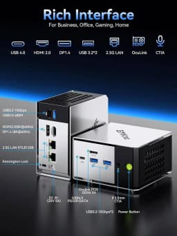 GMKtec M8 Mini PC AMD Ryzen 5Pro 6650H NUCBOX Win11 Pro LPDDR5 6400MT/s 16GB 500GB/1TB AMD Radeon 660M Oculink Wifi 6E BT5.2