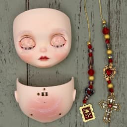ICY DBS OOAK Blyth doll Hand-Painted Face Plate Including Back Plate Screws Lips carved 1/6 BJD Anime Girl