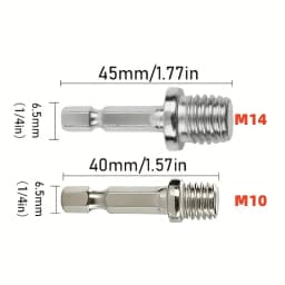 2pcs Outer Conversion Rod M10+M14 Hex Socket Adapter Converter Impact Power Drill Sockets Adapter Chuck Hex Shank Converter