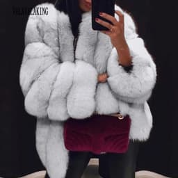 2026 Winter Plus Size Faux Fur Long Coat Women Elegant Long Sleeve Fluffy Cardigan Jacket Ladies Large Thick Warm Furry Outwear