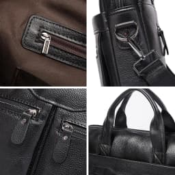 HUMERPAUL Men's Genuine Leather Briefcase Business Laptop Bag with Multiple Pockets Durable Handbag Shoulder Bags for Travel 