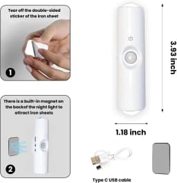 Motion Sensor Night Light 7-Color LED Toilet Night Light Bedroom Living Room Corridor Double-Headed Wireless Wall Lamp Magnetic