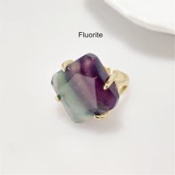 FUWO Wholesale 5Pcs Natural Semi-precious Stone Rings,Claw Setting Design Faceted Crystal Ring For Valentines Gift RG095
